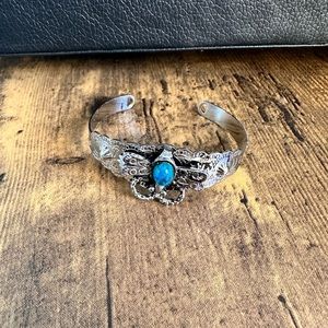 Dragonfly turquoise cuff